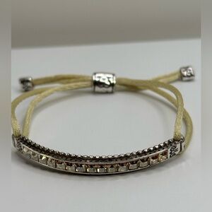 Brighton slide Cord Bracelet with Champagne Crystals